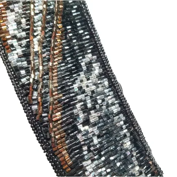 Vintage Beaded Silk Belt size 16 Heavily Formal Dressy Prom  display picture 3